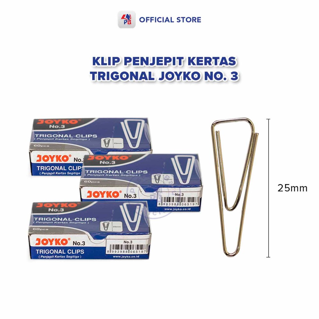 Klip Penjepit Kertas Trigonal Joyko No.3 / PB EDUKASI ANAK – PBNB