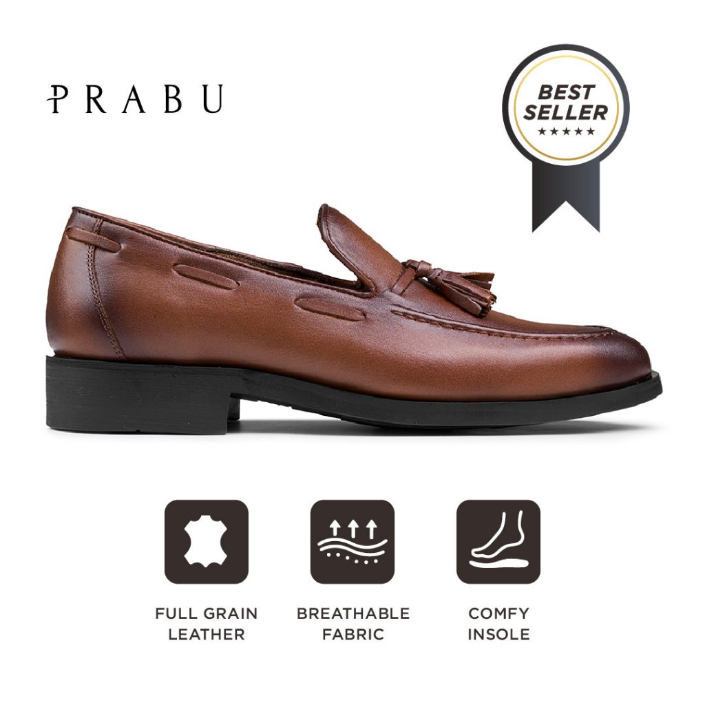 Prabu - Sepatu Kulit Slip On Pria Cala 2.1 Brown Cokelat