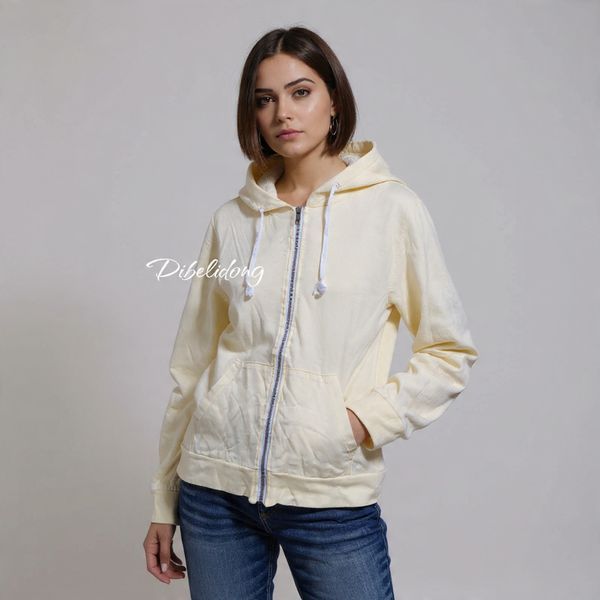 Jaket wanita hoodie kuning