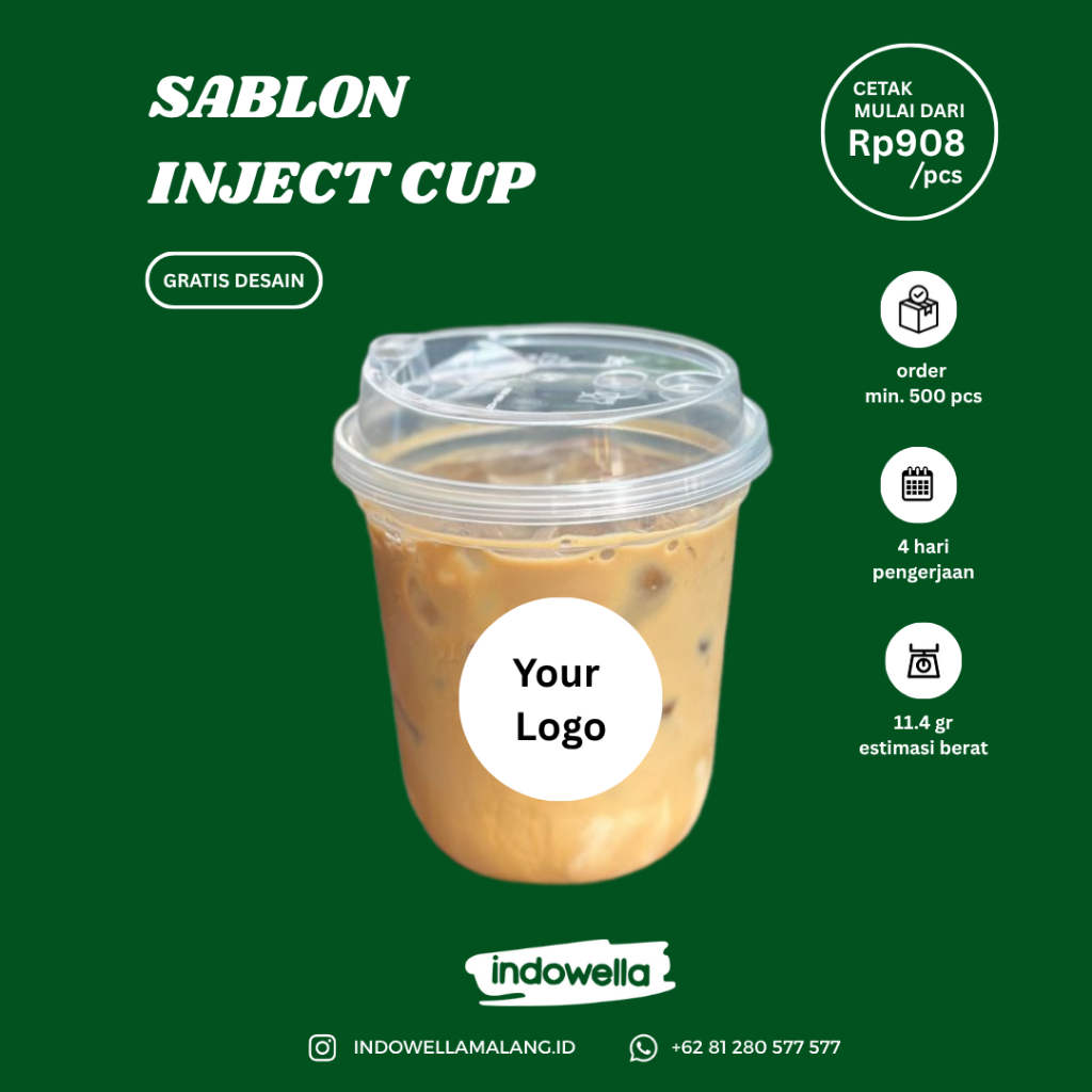 Sablon Gelas Plastik Inject | Sablon 1 Warna