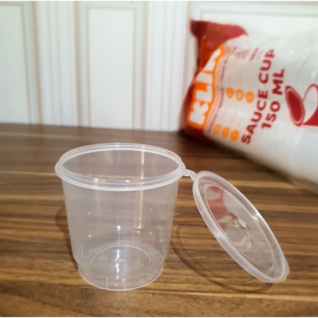 KLIR 150ML TUTUP SAMBUNG ISI 50PCS / CUP AGAR AGAR JELI / CUP 150ML UNTUK SAOS FLA PUDDING
