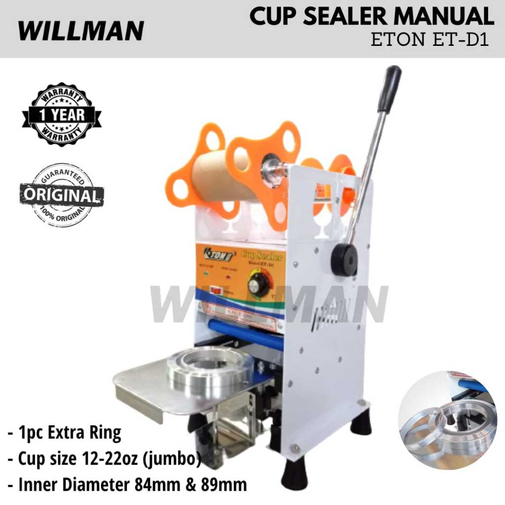 ETON ET-D1 Cup Sealer Mesin Press Gelas Untuk Gelas Tinggi Jumbo 22 Oz
