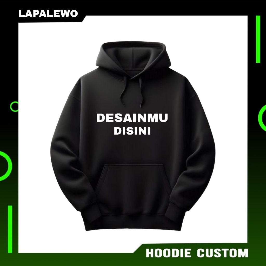 Hoodie Custom Bebas Desain Premium Cotton Fleece
