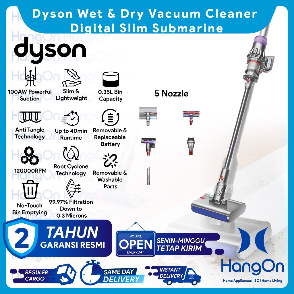 Dyson Digital Slim Submarine Wet & Dry Vacuum Cleaner Penyedot Debu Ringan Compact Portable Lightwei