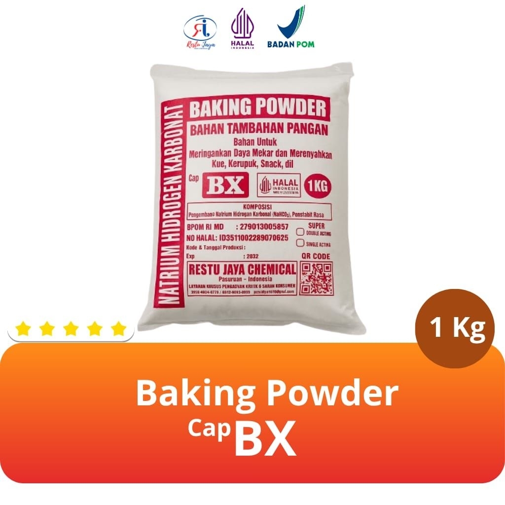 Natrium Hidrogen Carbonat / Baking Powder / Pengembang Makanan Cap BX 1 Kg