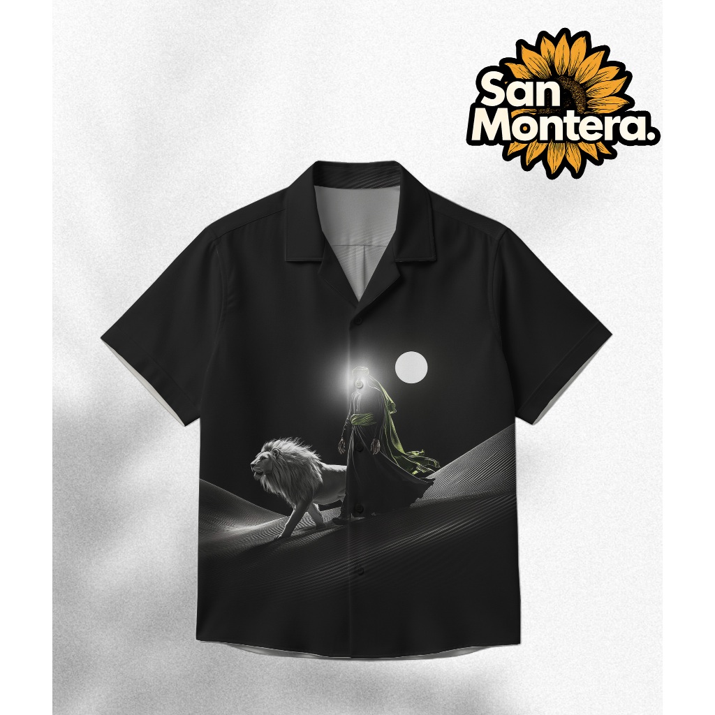 SAN MONTERA Kemeja Fullprint Pria Wanita Unisex Desain Imam Ali Singa Pedang Zulfikar | SM-12