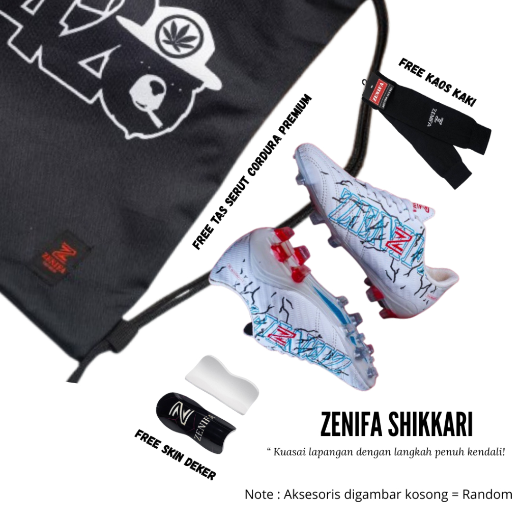 Zenifa - Sepatu Bola Zenifa Shikkari Olahraga Pria Dewasa Out Door Terbaru Paket Komplit