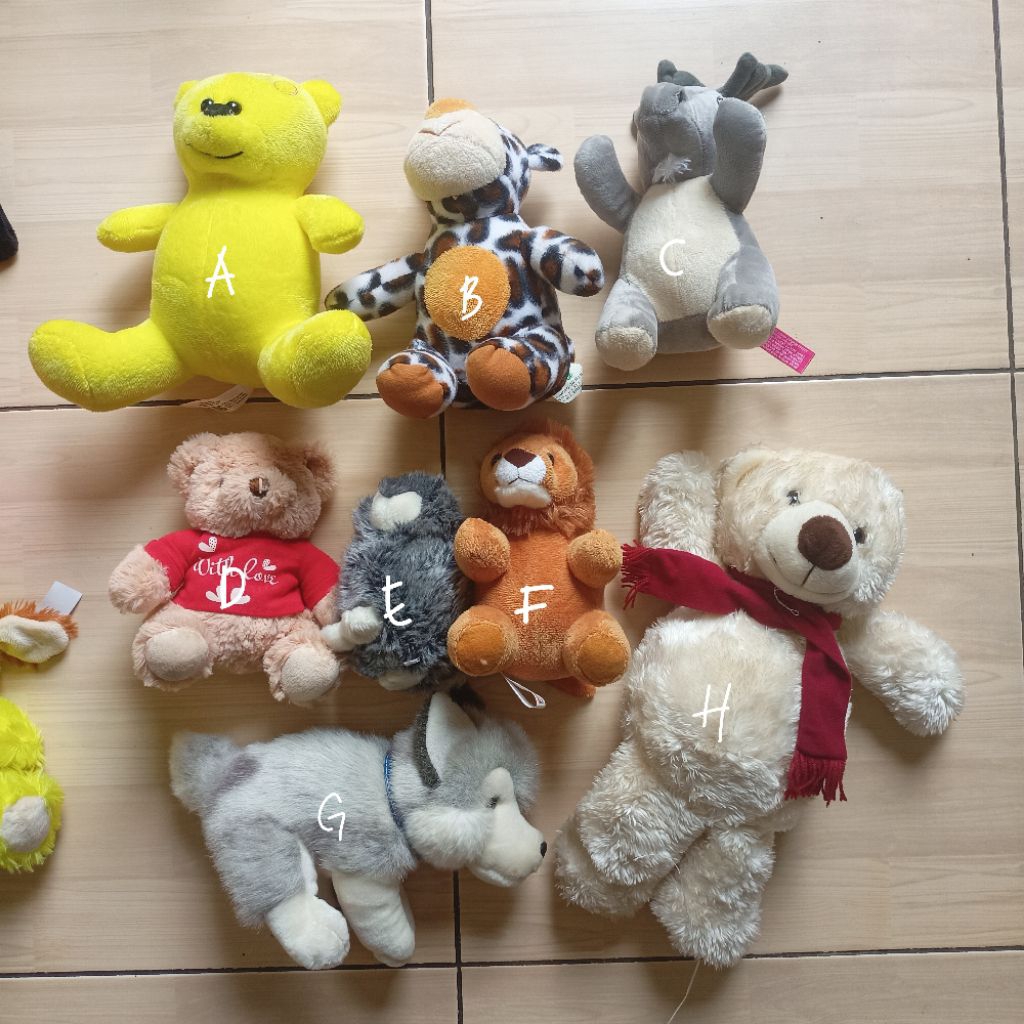 JUAL MURAH WTS BONEKA PRELOVED BERUANG JERAPAH RUSA TEDDY BEAR KELINCI SERIGALA WOLF 20cm 30cm 35cm 