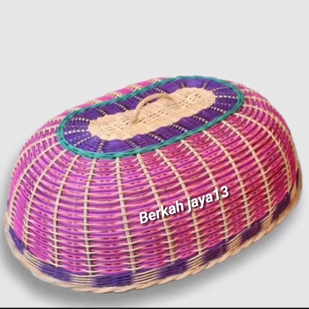tudung saji rotan / tutup saji rotan warna