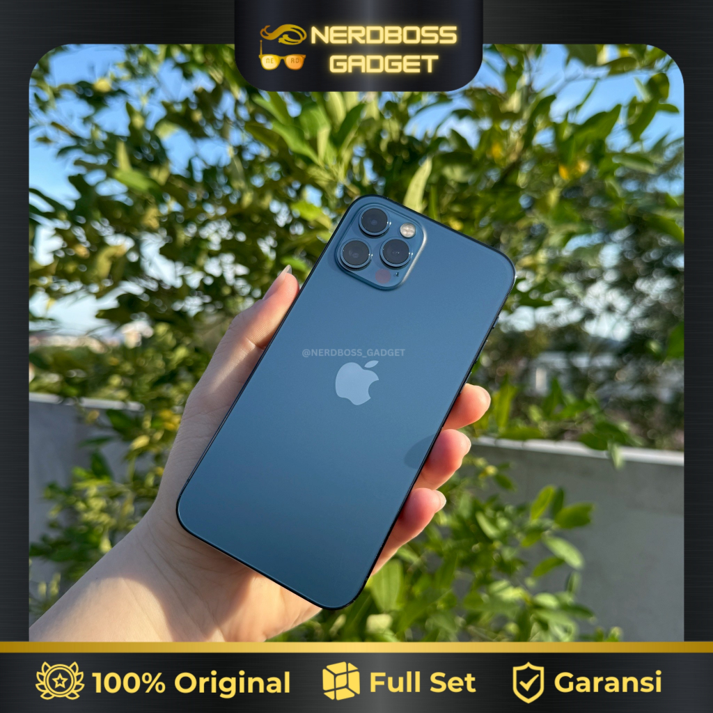 APPLE IPHONE 12 PRO PACIFIC BLUE 128GB ORIGINAL MULUS MANTAP FULLSET