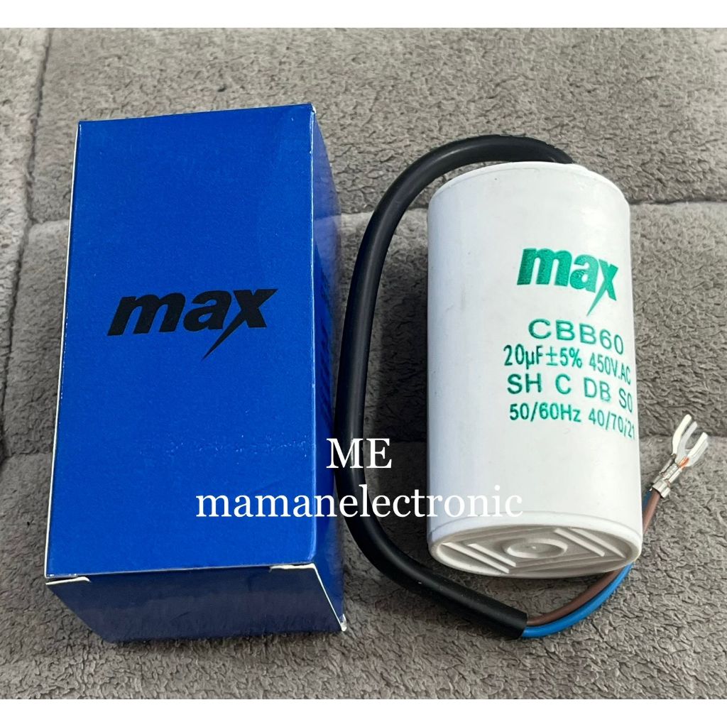 KAPASITOR ELCO AC BULAT 20UF 450V / KAPASITOR MESIN CUCI 20UF 450V