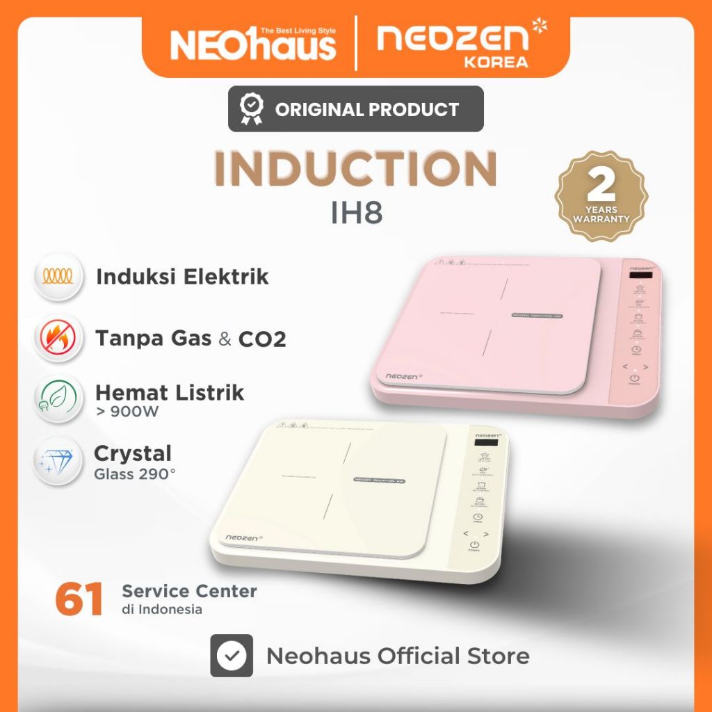 Kompor Induksi Neozen IH8 - 1 Zona Pemanas, Daya 900W, Dimensi 34x27x5cm