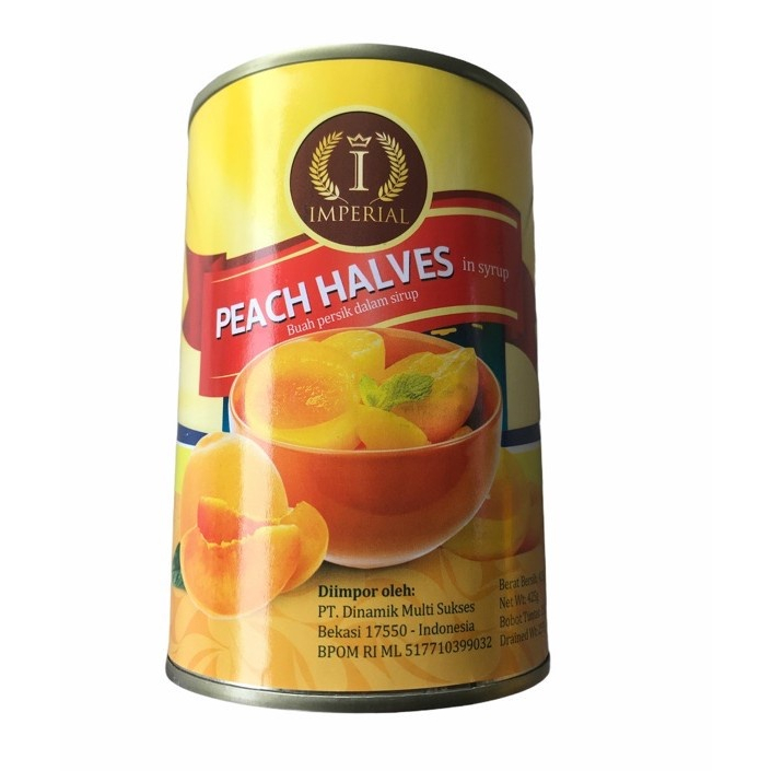 Imperial Peach Halves in Syrup 425gr / Buah Peach Persik Kaleng