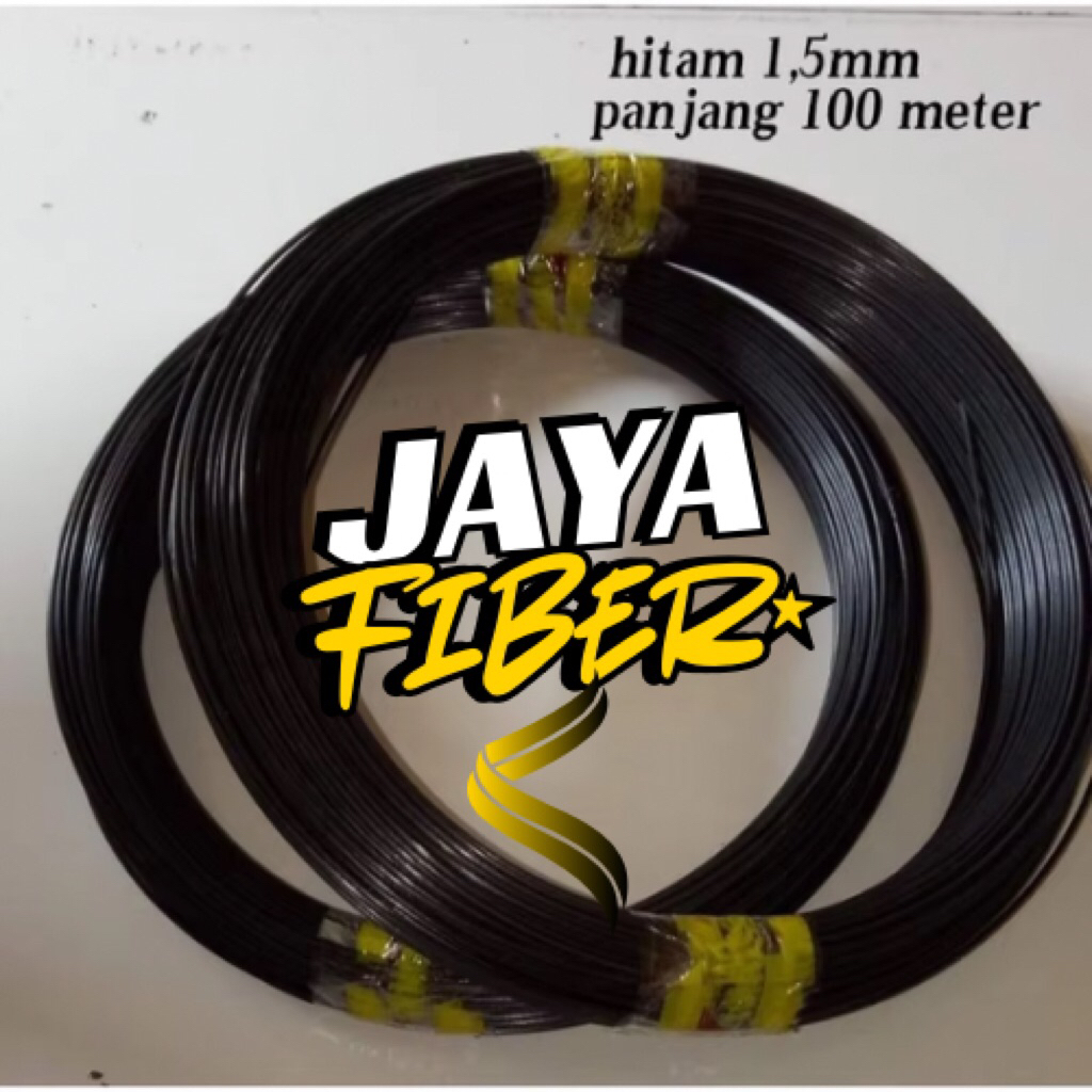 Jeruji Fiber Hitam Glossy Ukuran 1,5MM, P:100 Meter.