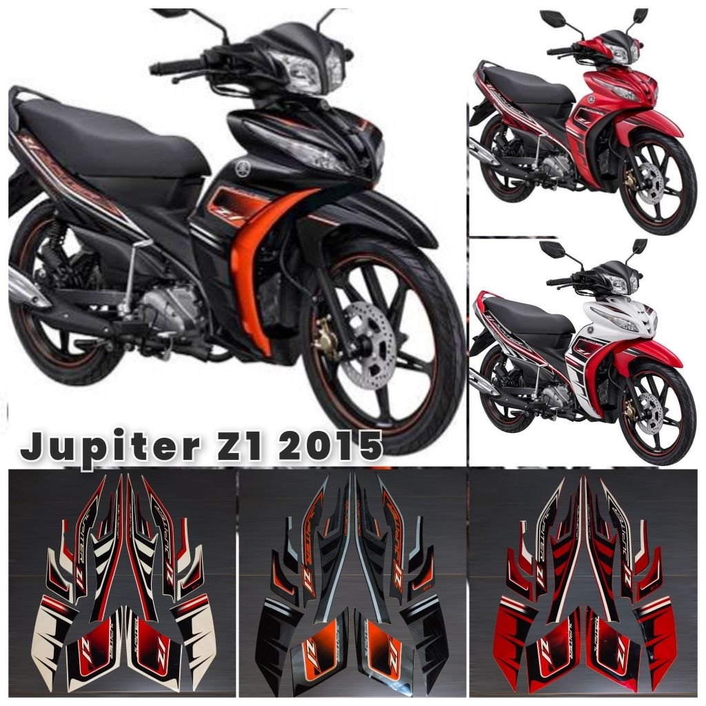 STRIPING STICKER LIST STANDART MOTOR YAMAHA JUPITER Z1 2015 MERAH HITAM PUTIH