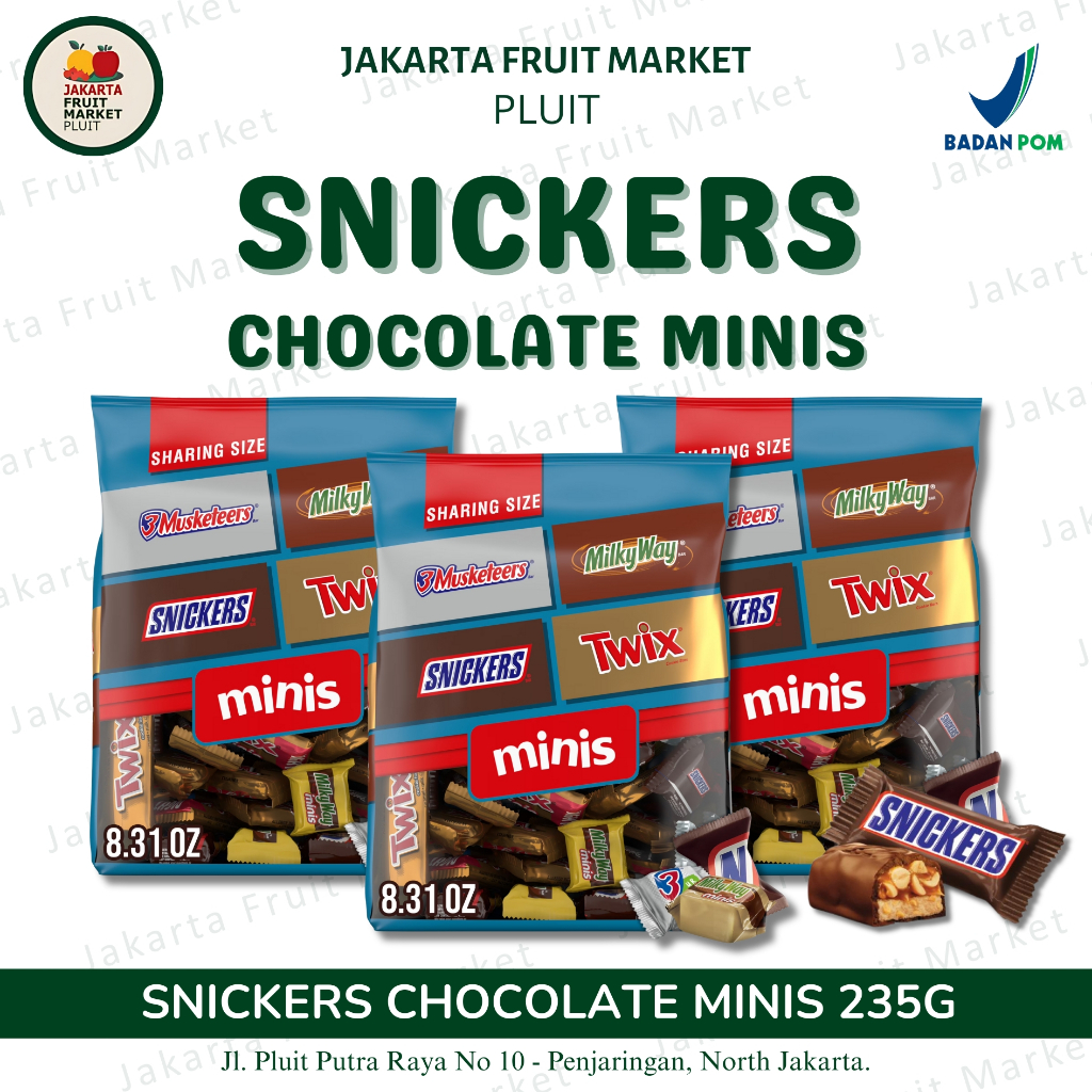 Cokelat Snickers Chocolate Minis Sharing Size 235g
