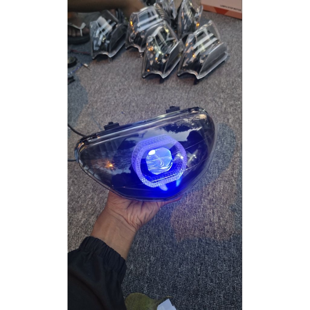 Lampu depan mio sporty smile biled rgb