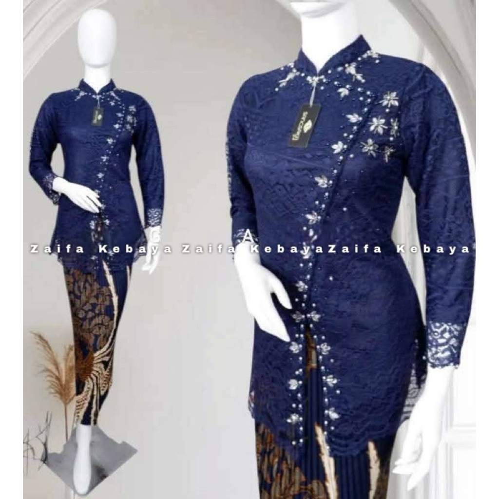 Kebaya Brokat Janggan Payet Modern - Set Kebaya Wisuda Modern - Kebaya Modern - Kebaya Remaja - Keba