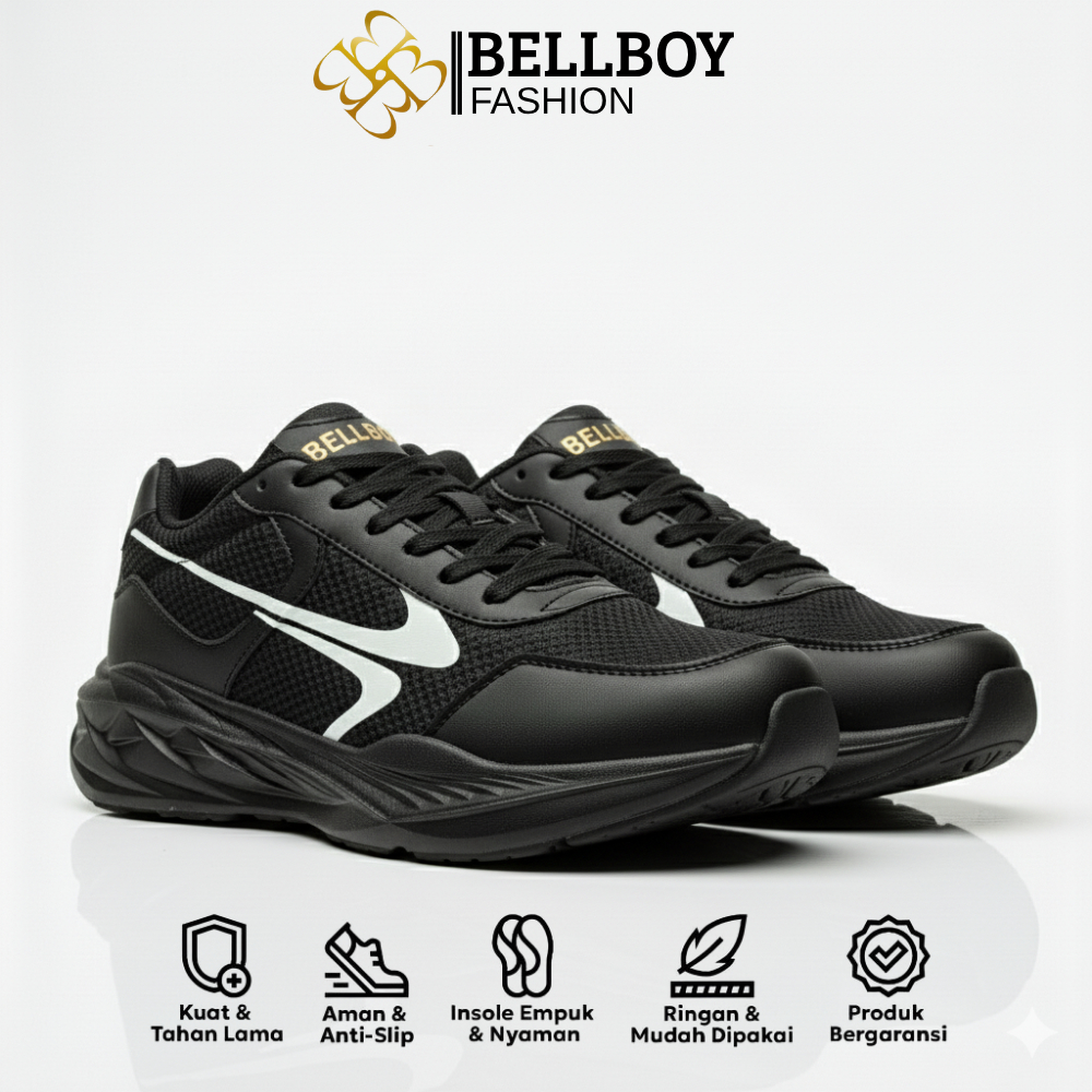 BELLBOY FASHION - Sepatu Sekolah Hitam Polos Adidas Pria Wanita Terbaru Terlaris / Sepatu Adidas Hit