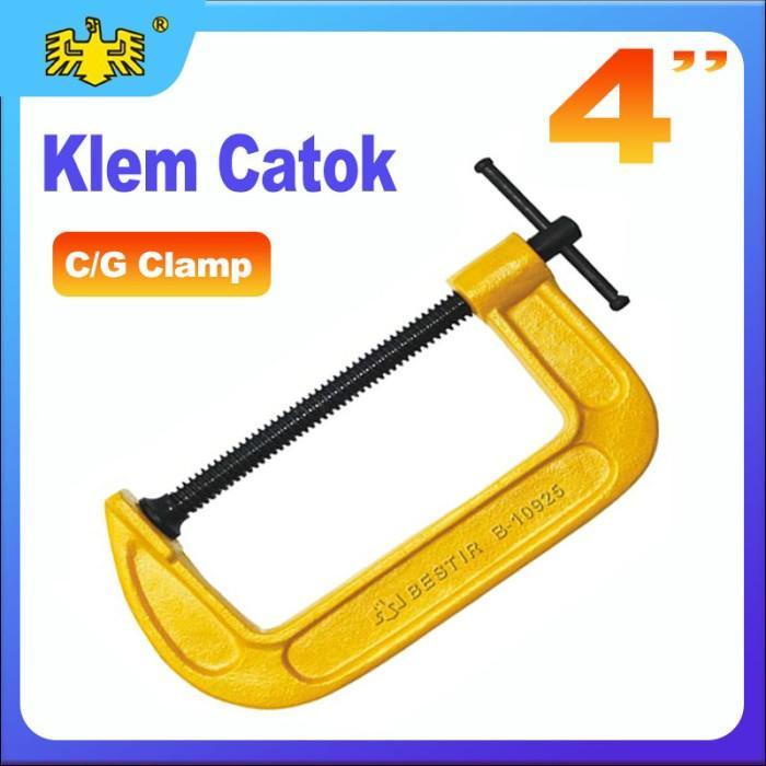 Bestir C/G Clamp Set Klem Catok Alat Jepit Meja Heavy Duty Klem 4''Inch Besi Klem Penjepit Klem Kayu
