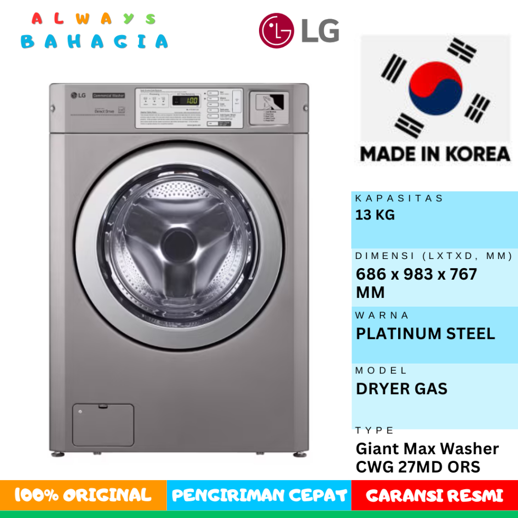 LG CWG27MDORS Commercial Giant Max Washer Mesin Cuci 13Kg