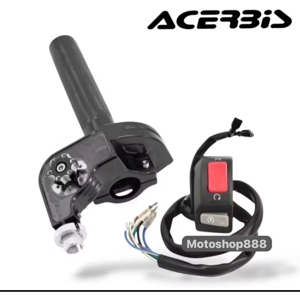 PAKETAN GAS SPONTAN ACERBIS V2 ALMUNIUM ORIGINAL PLUS SAKLAR ONS - ON OFF STATER BEAT,VARIO,RX KINF,