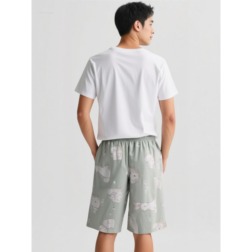 [PROMO 2 PCS] Celana Pendek Pria Unisex Motif Floral/ Kotak/ Patchwork – Adem, Nyaman,dan Stylish (K