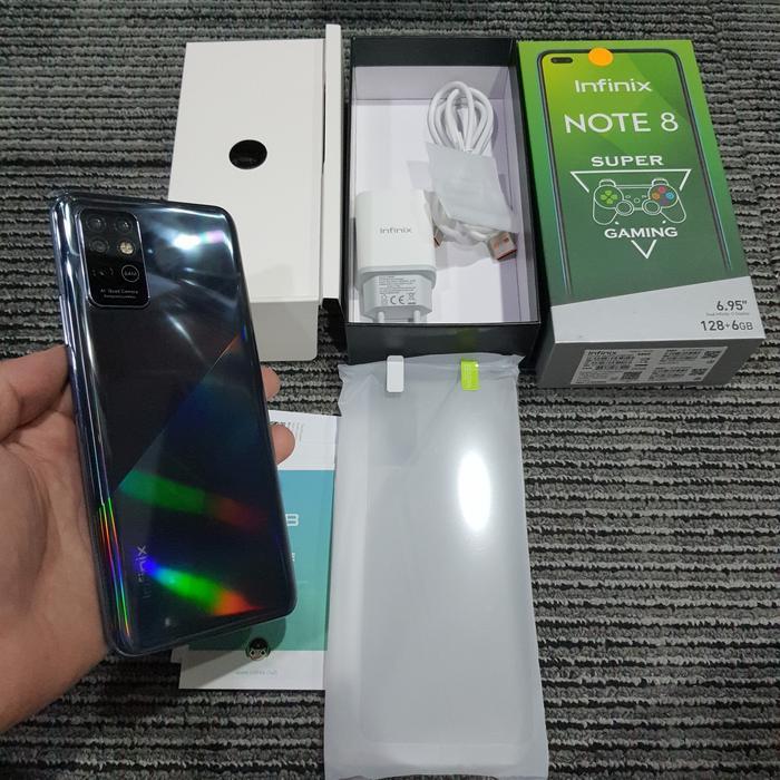 Infinix Note 8 6/64 FULLSET lengkap | Infinix Resmi Indonesia second like New + ada slot Memory Exte
