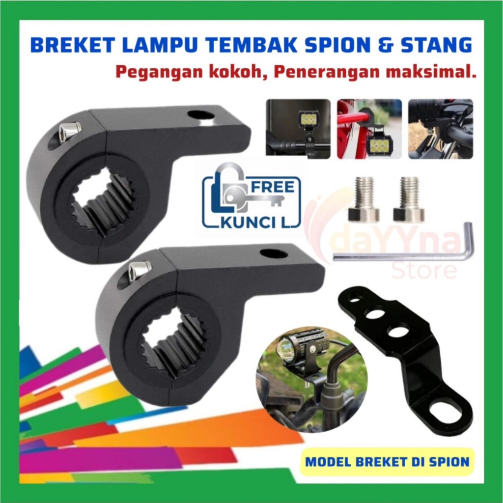 Bracket Crashbar Motor Jepit as Shock Klem Dudukan Lampu Sorot Tembak LED Bar motor Vario NMAX PCX