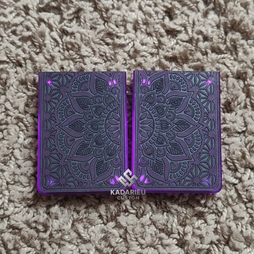 Akrilik Panel Mandala Ungu Hitam Orion II Full Laser Magnet Kulkas Tutup Baterai