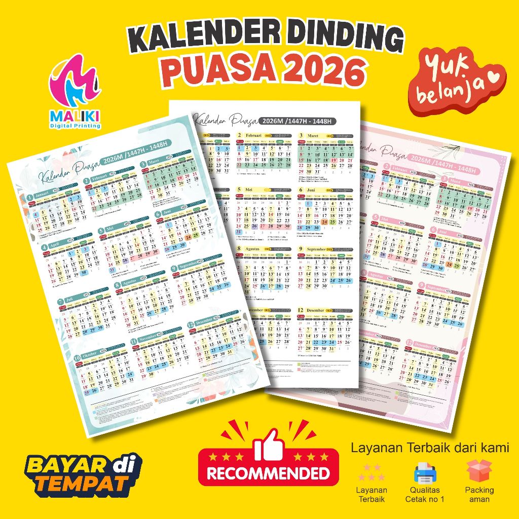 KALENDER DINDING PUASA Update 2026