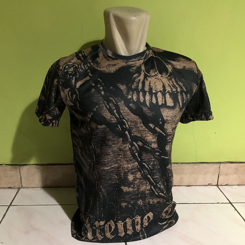 [PO 3 HARI] Kaos Xtreme Couture AFFLICTION OFFERING Skull Tattoo Biker UFC Tshirt Unisex Bahan Polye