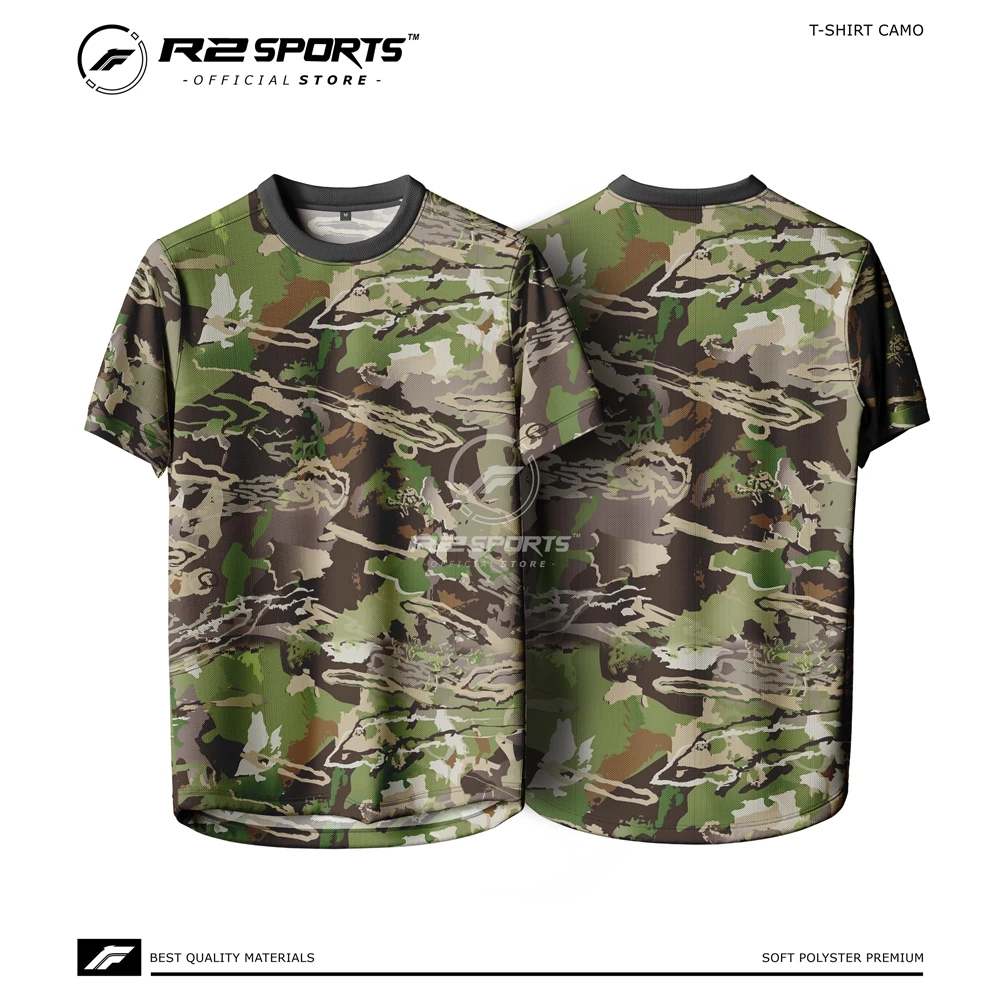Kaos Loreng Camo Baju Loreng Lengan Pendek Kaos Berburu | Soft Polyster Premium