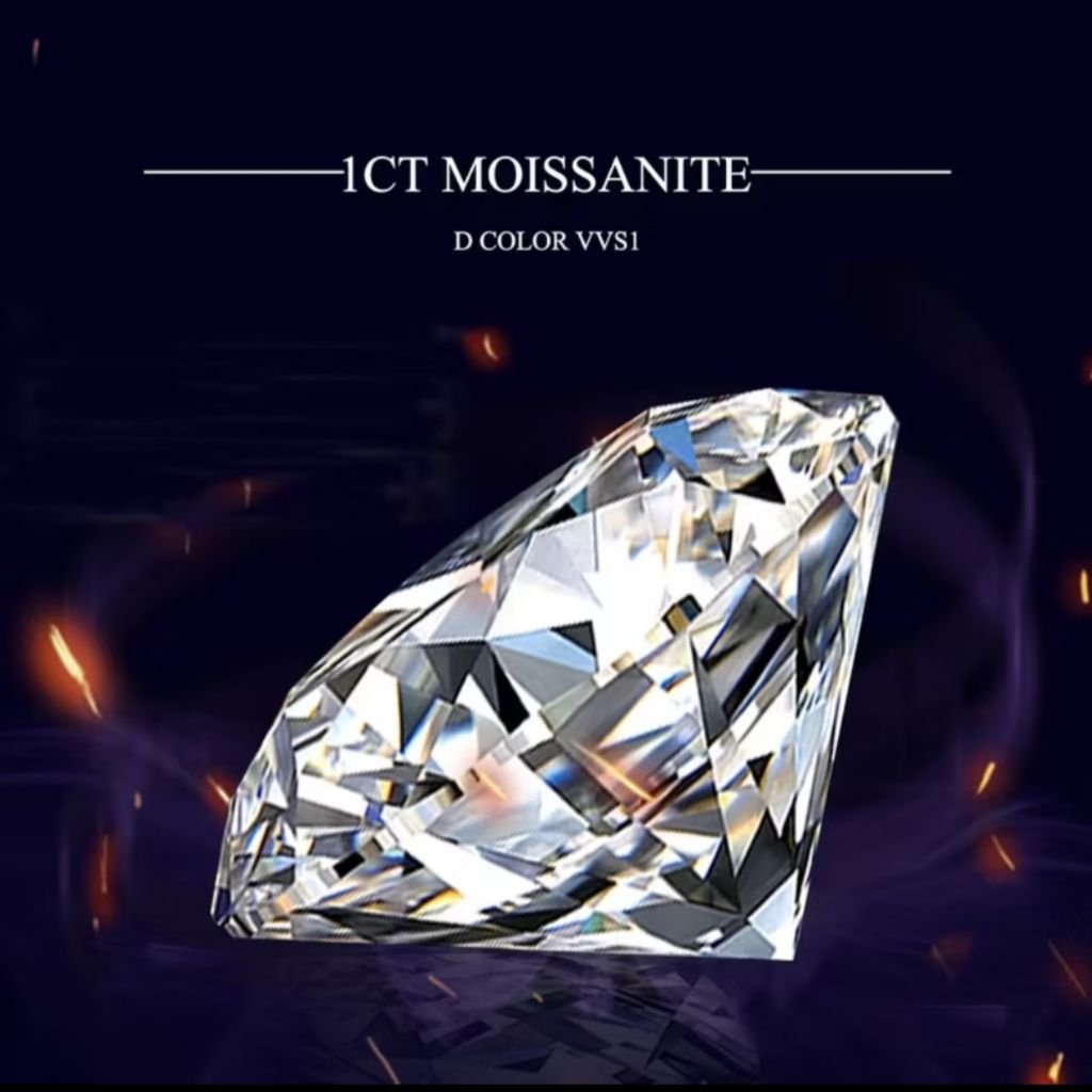 [HANYA BATU] Batu Berlian Asli Moissanite Sparkling Sertifikat
