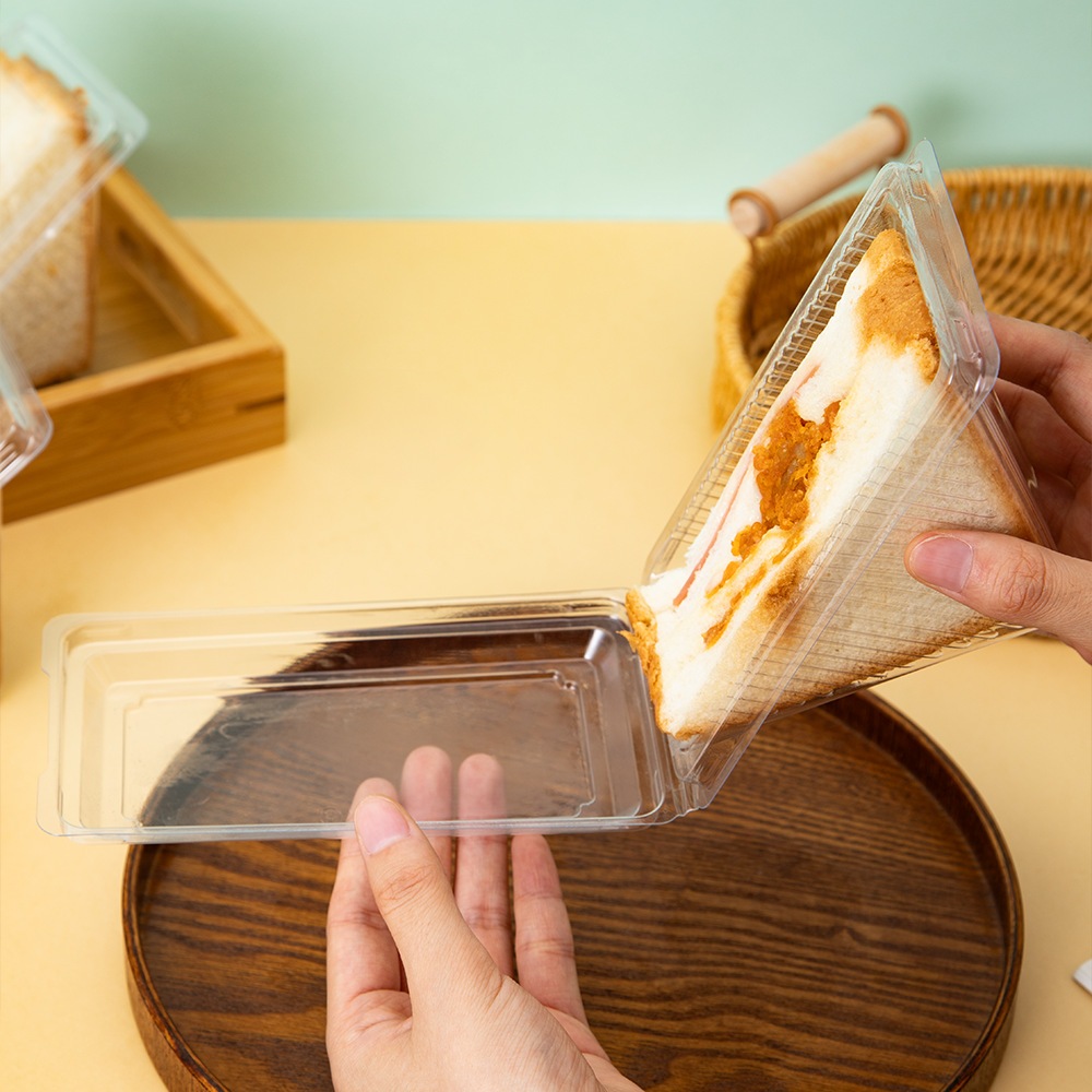 [10 PCS] Mika Sandwich Segitiga / Tempat Tray Kotak Mika Roti Lapis Roti Bakar Roti Tawar Segitiga