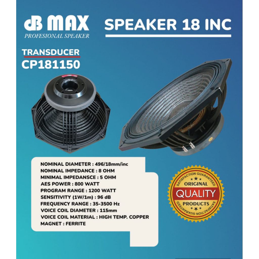 ALL VARIAN SPEAKER 18IN DBMAX / SPEAKER DBMAX / SPEAKER 18IN / SPEAKER VC 5 INC