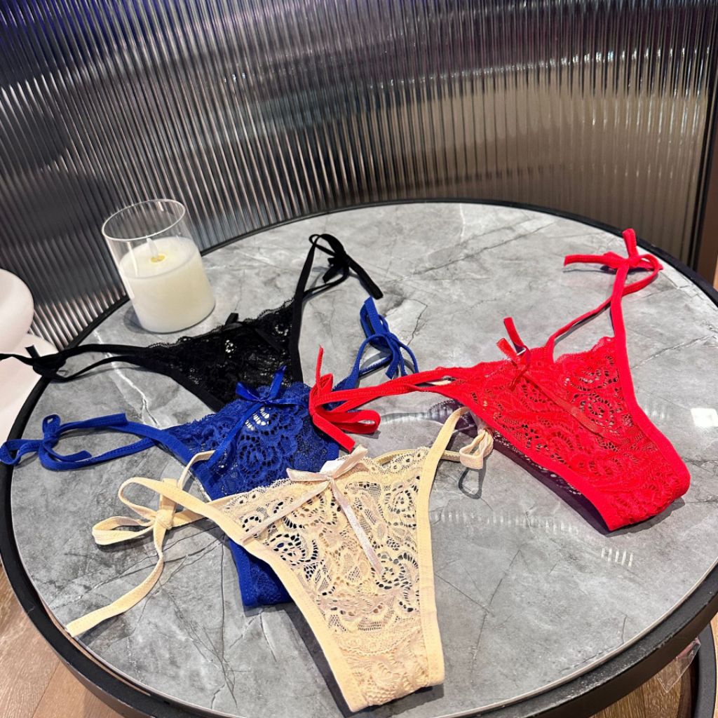 Celana Dalam Wanita Lace Renda Sexy CD G String Tali Samping