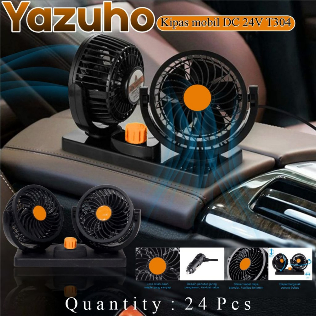 Kipas Angin Mobil Double Fan DC 24V Merek Yazuho T304