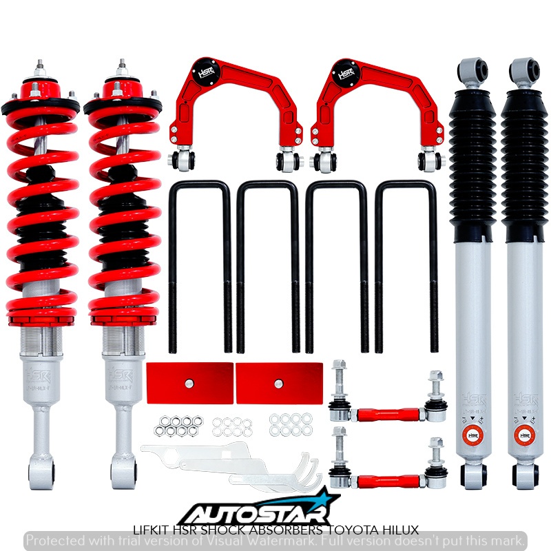 SHOCK BREAKER PENINGGI MOBIL TOYOTA HILUX DOUBLLE CABIN LIFKIT HSR SHOCK ABSORBERS TOYOTA HILUX RED