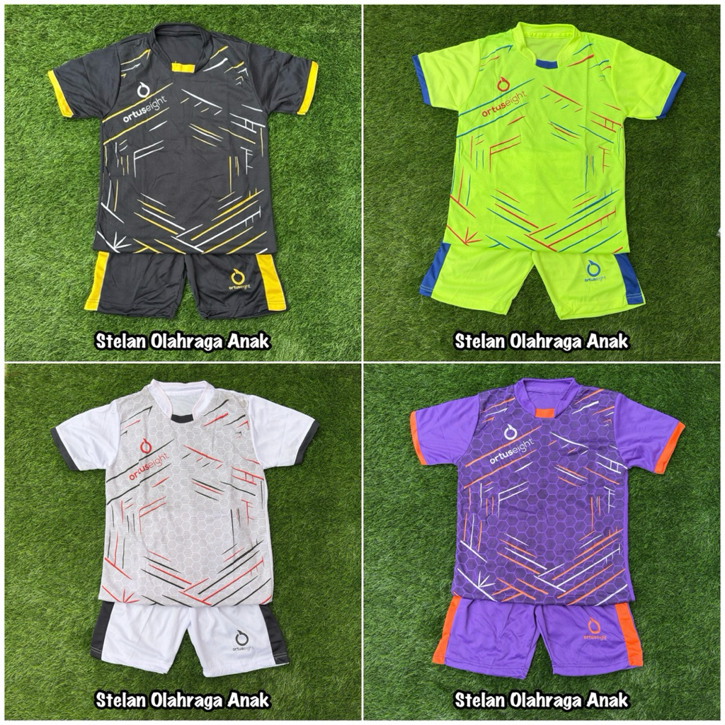 Stelan Olahraga Futsal Anak TK SD SMP Usia 5-15 Tahun Baju Bola Anak Laki Laki SD SMP Jersey Latihan