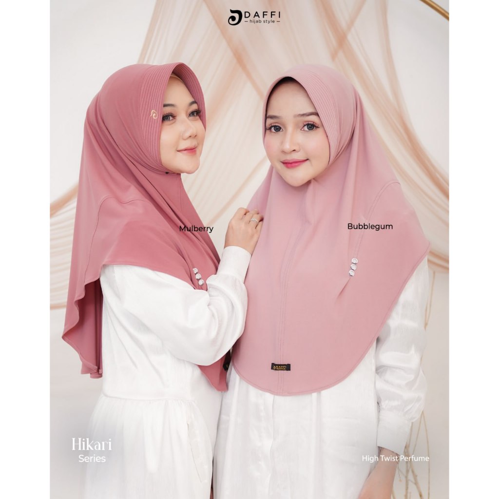 HIKARI DAFFI HIJAB AKSEN KANCING MODEL OVAL JILBAB SIMPEL DAILY