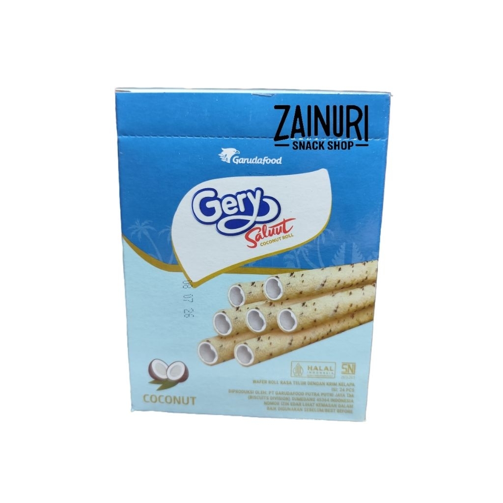 Gery Salut Coconut Roll 1 Box (Isi 24 pcs) – Wafer Roll Rasa Kelapa