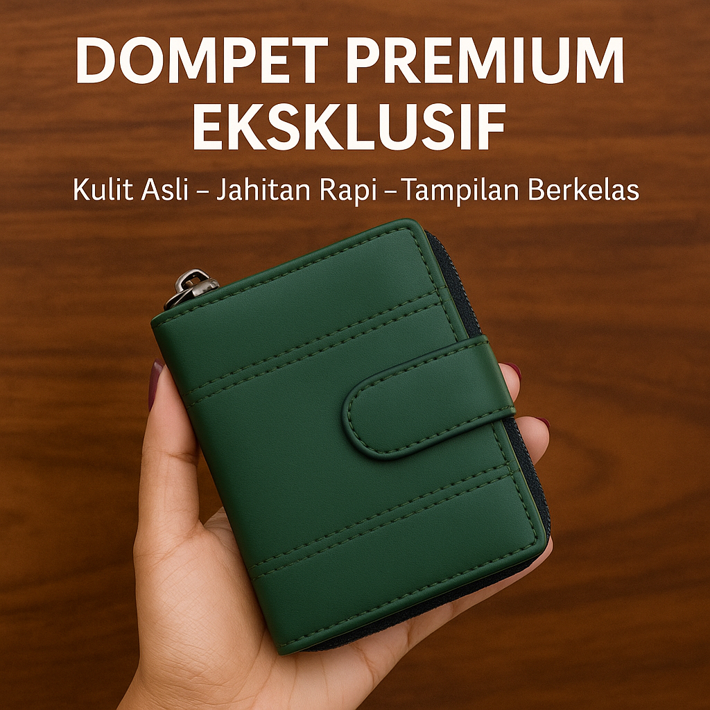 Dompet kulit wanita pendek dompet kecil kulit sapi asli