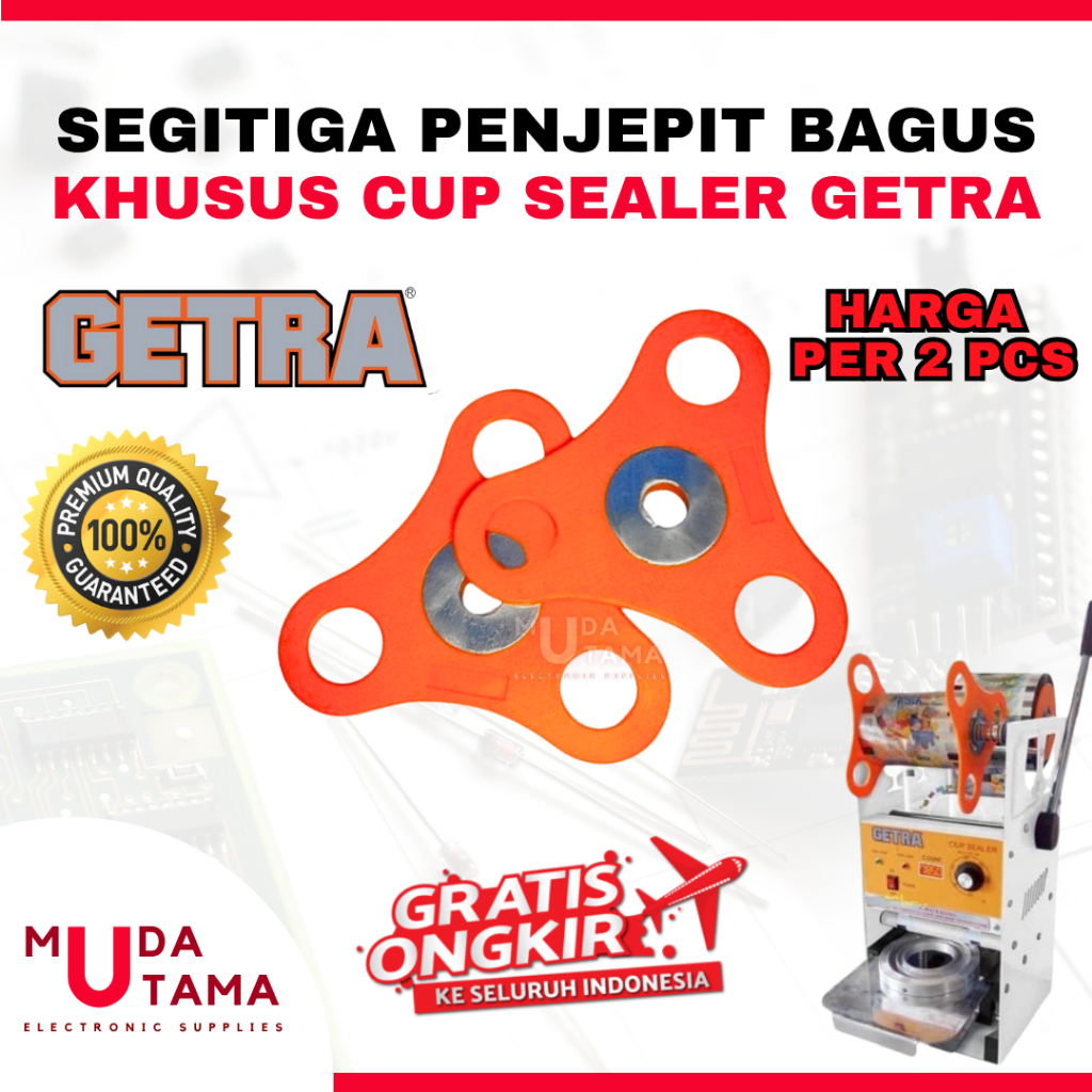 SPAREPART SEGITIGA ORANGE CUP SEALER GETRA HIGH QUALITY (HARGA UNTUK 2 PCS) | SEGITIGA PENJEPIT ROLL
