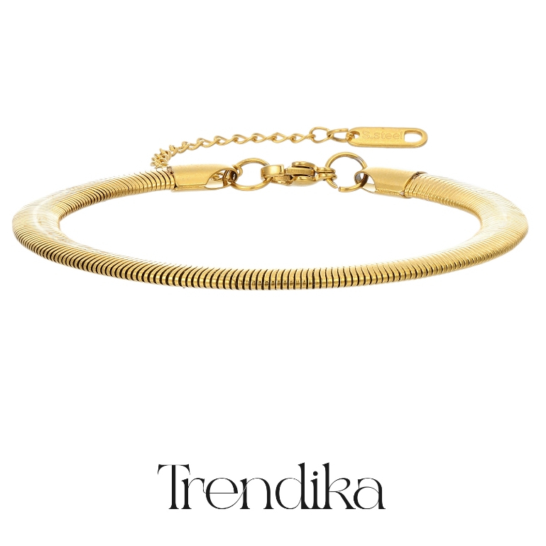 Trendika Gelang lebar warna solid yang Gelang Titanium Gelang B1015