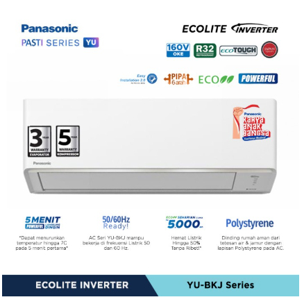 Panasonic AC Ecolite Inverter YU Series 1/2 PK - CS/CU-YU5BKJ - Garansi Resmi