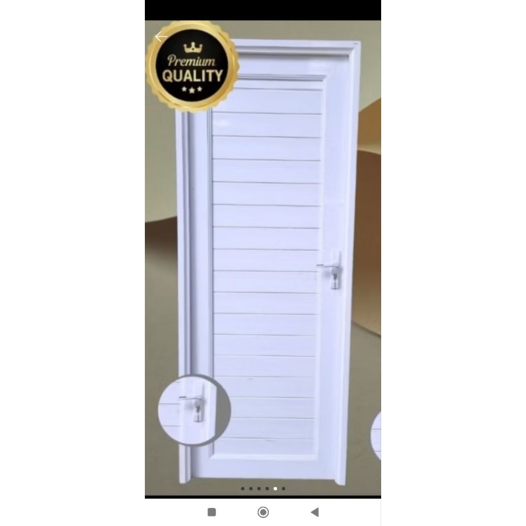 Pintu Kamar Mandi UPVC Panel Double Wall Mounted Original Premium  70x200 cm