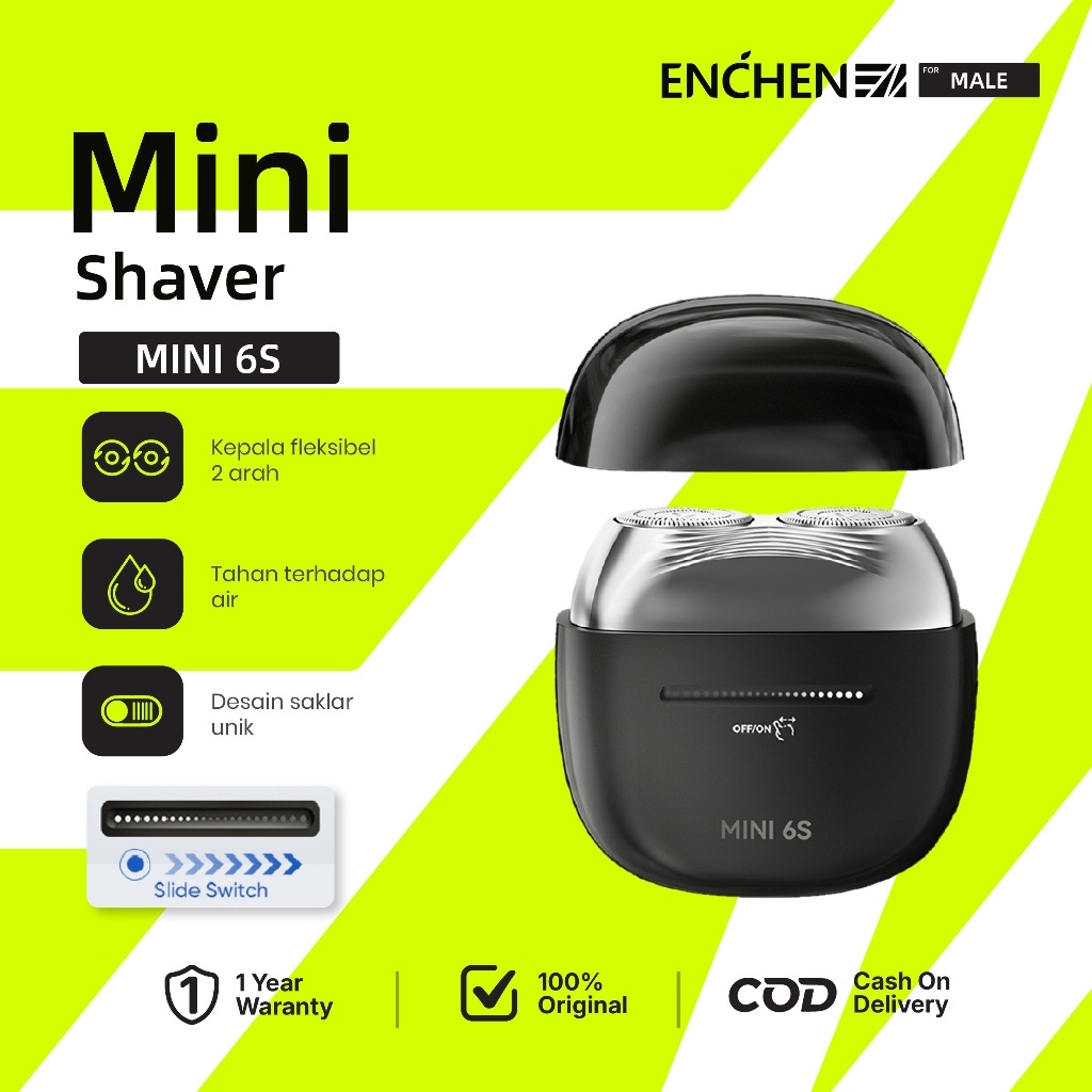 ENCHEN Mini 6s Mini Shaver Alat Cukur Jenggot Elektrik Waterproof Portable
