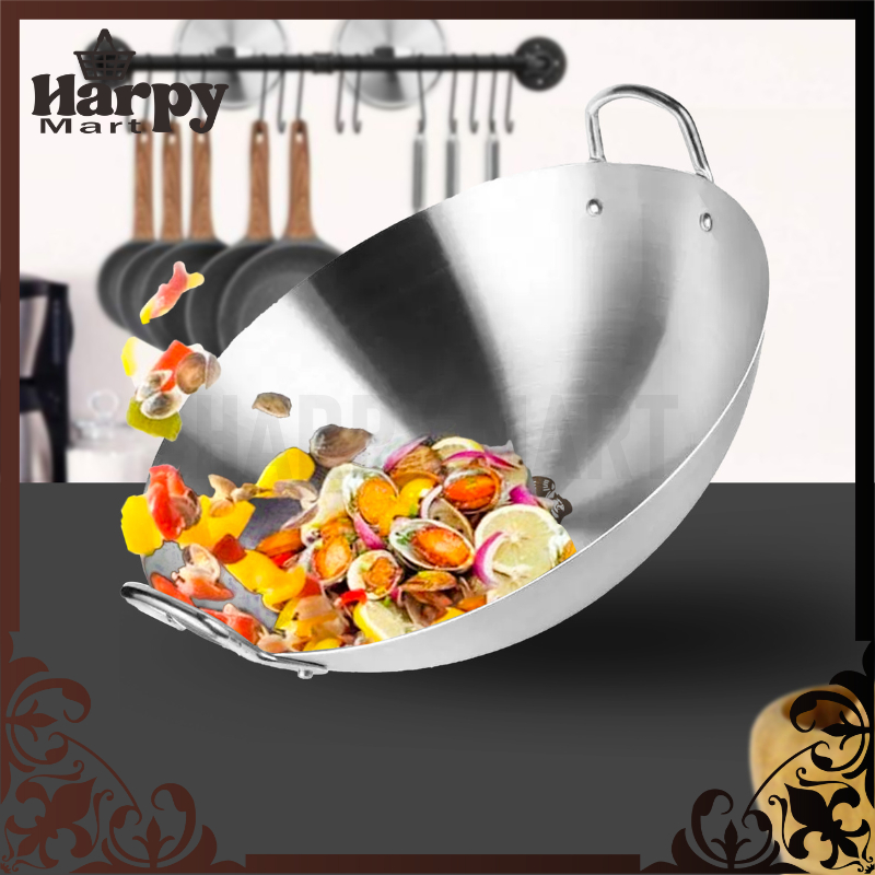 Wajan Kuali premium tebal/kuali Stainless steel/Wajan Stainless - Kuali Besar Katel Anti Lengket | W