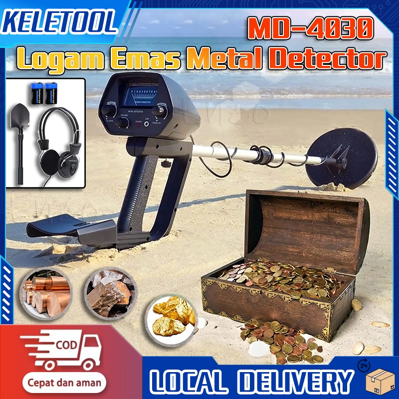 MD-4030 Detektor Logam Emas Metal Detector 2 Baterai Detektor Dalam Tanah Alat Pendeteksi Logam Bawa
